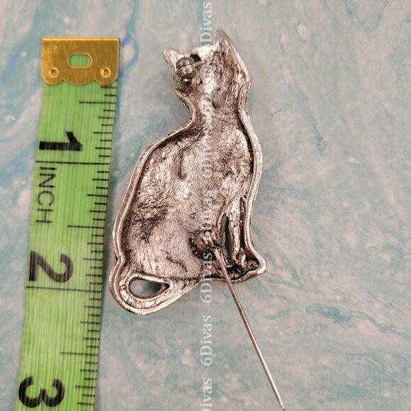 LARGE Gorgeous Cat Kitty Brooch Pin - Picture 5 of 7